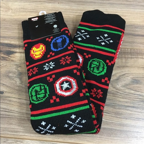 MARVEL MENS AVENGERS CHRISTMAS LONG SOCKS NEW - Picture 2 of 4